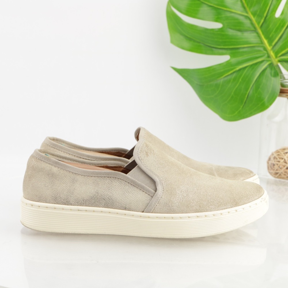 Sofft Womens Somers Slip On Shoe Size 9.5 Tan Beige Shimmer Leather Comfort Flat
